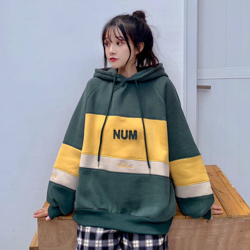 Lazy top student hooded autumn and winter coat