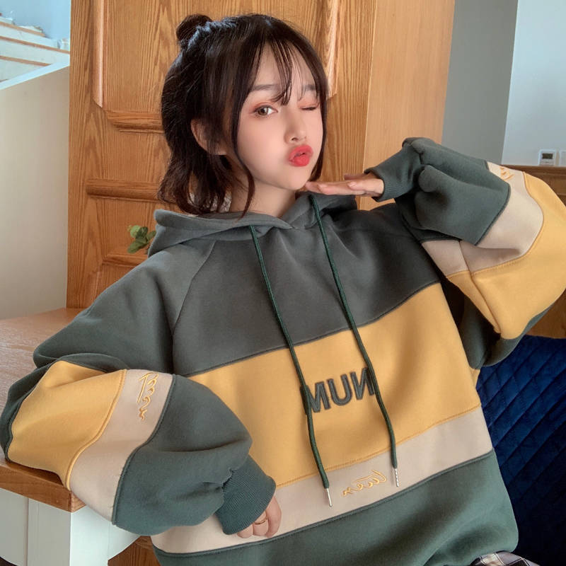 Lazy top student hooded autumn and winter coat