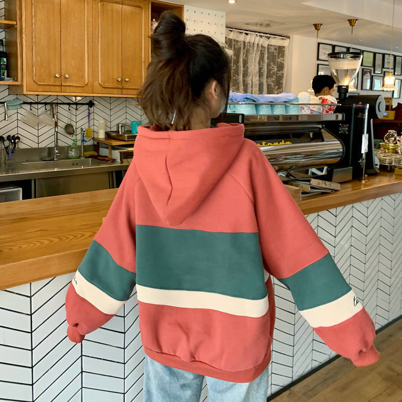 Lazy top student hooded autumn and winter coat