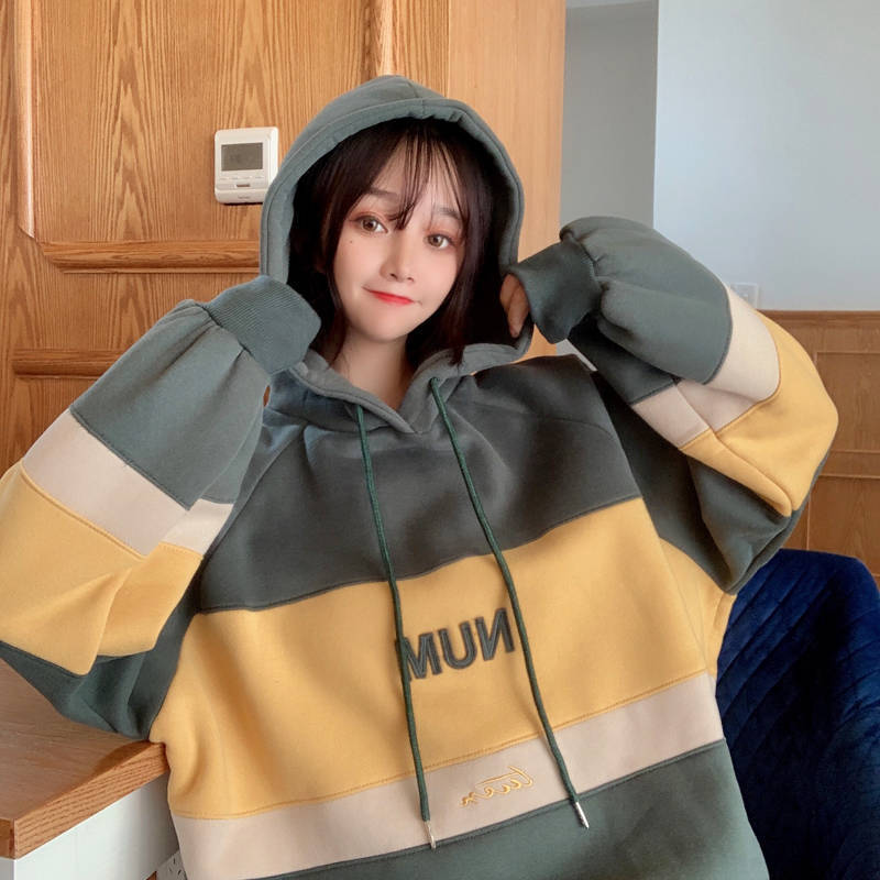 Lazy top student hooded autumn and winter coat