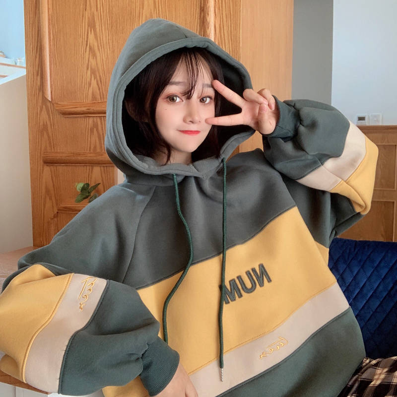 Lazy top student hooded autumn and winter coat