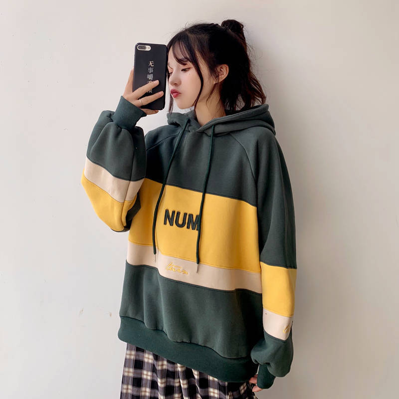 Lazy top student hooded autumn and winter coat