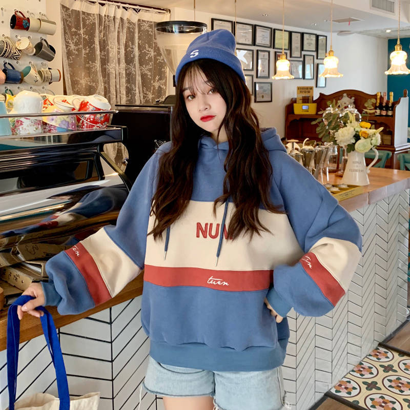 Lazy top student hooded autumn and winter coat